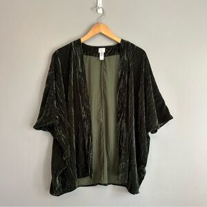 A New Day Olive Velvet Cardigan
